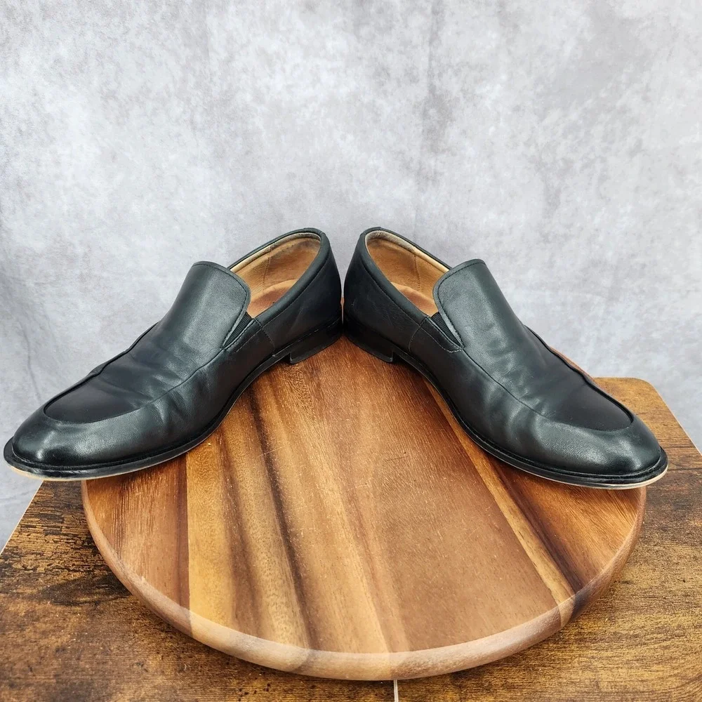 Warfield & Grand Loafer Mens‎ 10 Jackson Black Leather Slip On Shoes 90903